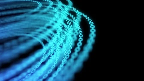 Abstract moving Chain pattern blue gradient color circle shape, Mining Stock Footage 92511497
