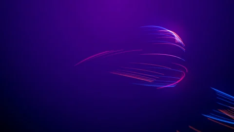 Abstract moving colored lines on dark background Stock Footage 125800754