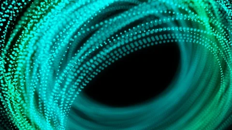 Abstract moving dot line lighting pattern blue and green gradient color Stock Footage 92511486