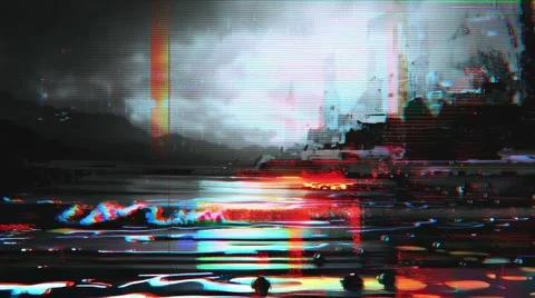 Abstract moving glitch effect with vibrant distortions, dynamic digital noise Stock Footage 314828502