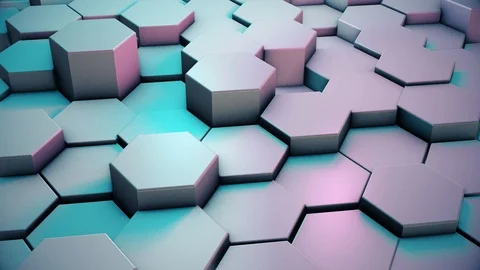 Abstract moving hexagon background. 4K Stock Footage 125796549