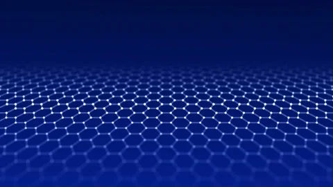 Abstract moving hexagon wave with dots and lines. Flow of particles. 스톡 동영상 148380538