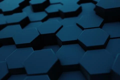 Abstract moving hexagonal background, seamless 3d illustration Stock Illustration