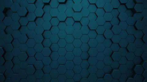 Abstract moving hexagonal background, seamless 3d illustration Illustration