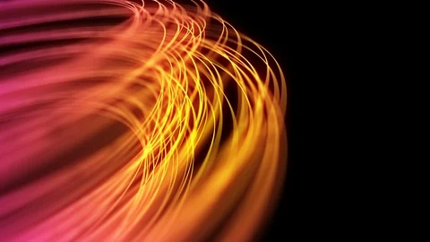 Abstract moving line lighting pattern pink and yellow gradient color circle Stock Footage 92511381