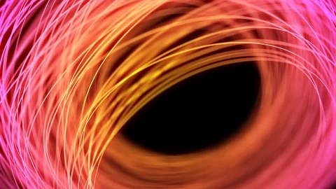 Abstract moving line lighting pattern pink and yellow gradient color circle Stock-Footage 92511431