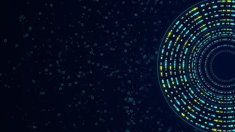 Abstract moving lines Matrix Particles cyber Digital Data Network background Stock Footage 278213848