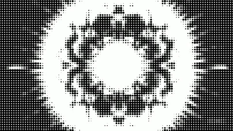 Abstract moving mandala in halftone animation Stock Footage 303482744