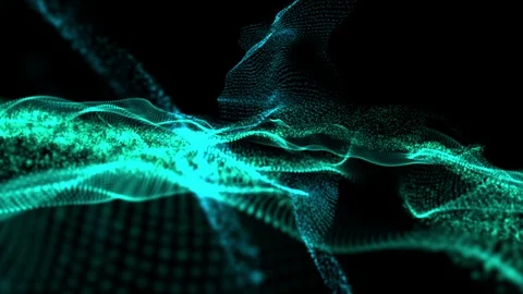 Abstract moving particle wave background Stock-Footage 125334145