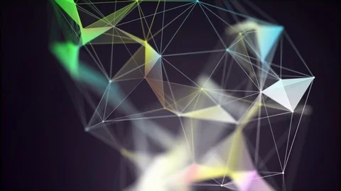Abstract moving particles and lines as background Stock Footage 119519490