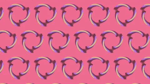 Abstract moving pattern of impossible circular shapes. 3d render loop animation Stock Footage 146525498