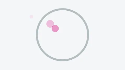 Abstract moving pink dots inside circular frame on soft background for minimal Stock Footage 336472051