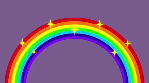 Abstract moving rainbow with glowing star concept animation. The colorful r.. Stock-Footage 334734049