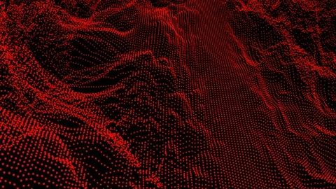 Abstract moving red particle field Stock Footage 140155558