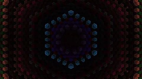 Abstract moving stripes flashing with shining light dots. Animation with circles Video stock 292331476