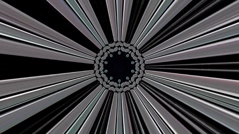 Abstract moving stripes flashing with shining light dots. Animation with circles Video stock 311269725