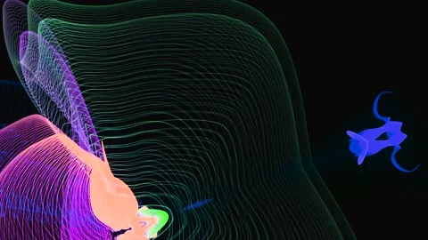 Abstract moving substance on black background Stock Footage 231840332