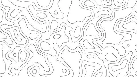 Abstract moving topographic line map terrain contour background Stock Illustration