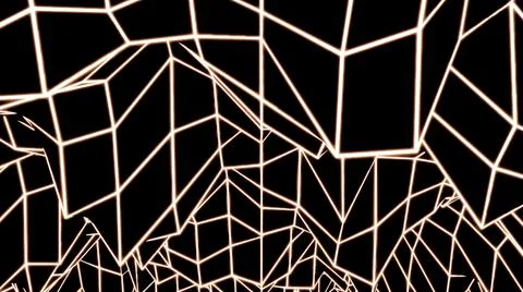 Abstract moving transformed neon grid on a black background. Design Stock Illustration