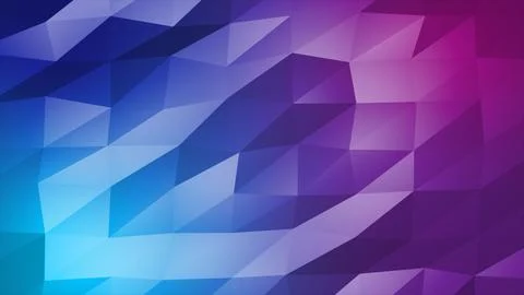 Abstract moving triangles blue purple low poly digital futuristic. Abstract b Stock Illustration