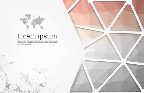 Abstract multi color geometric design template with triangular polygonal back Stock Illustration