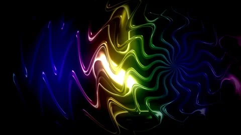 Abstract Multi-Color Quantum Energy Portal Waves with Glowing Spectrum and .. Stock Footage 347176889