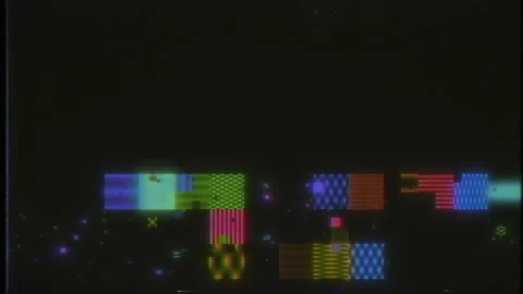 Abstract multi color realistic screen glitch flickering, analog vintage TV Stock Footage 115533668