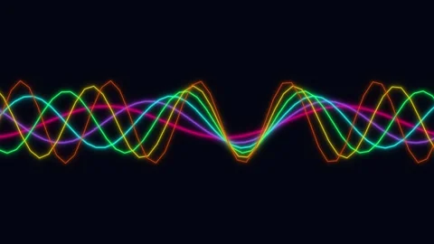 Abstract Multi Color Sine Wave Frequency Motion Stock Footage 341845033