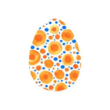 Abstract multi color textured Easter egg isolated on white background. Hand d Illustrazione stock