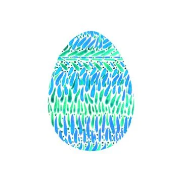 Abstract multi color textured Easter egg isolated on white background. Hand d Illustrazione stock