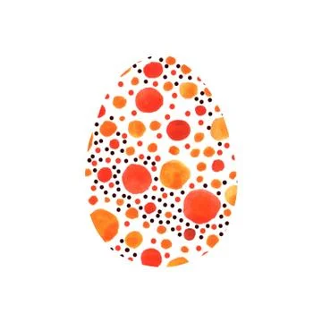 Abstract multi color textured Easter egg isolated on white background. Hand d Illustrazione stock