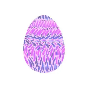 Abstract multi color textured Easter egg isolated on white background. Hand d Stock Illustration