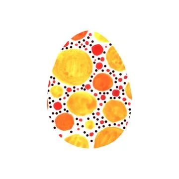 Abstract multi color textured Easter egg isolated on white background. Hand d Stock Illustration