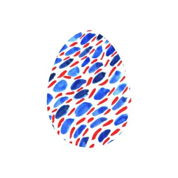 Abstract multi color textured Easter egg isolated on white background. Hand d 스톡 일러스트