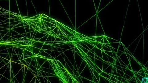 Abstract Multi-Color Wireframe Technology Landscape Animation Stock-Footage 127295353