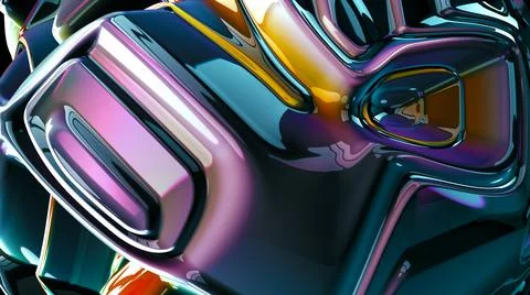 Abstract Multi Colored 3D Shiny Orb Background Stock Illustration