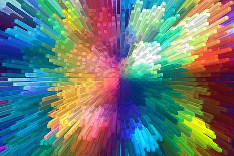 Abstract multi-colored background with cubes up, extrusion Stock Illustration