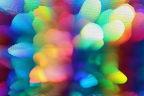 Abstract multi-colored background with cubes up, extrusion Stock Illustration