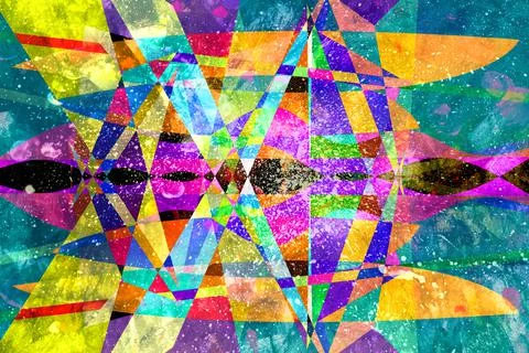 Abstract multi-colored background of geometric objects Stock Illustration