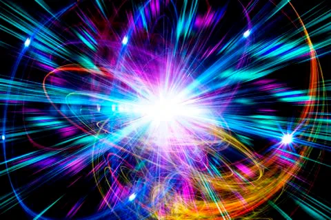 Abstract multi-colored background, light effect, rays, Shine 스톡 일러스트