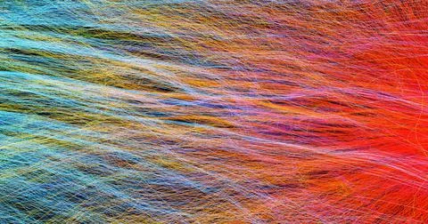 Abstract multi-colored background of threads 3d rendering Stock Illustration