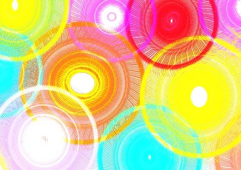 Abstract multi-colored bright background with circles Illustrazione stock