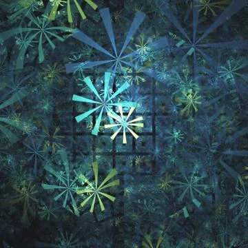 Abstract multi-colored computer generated fractal floral background イラスト素材