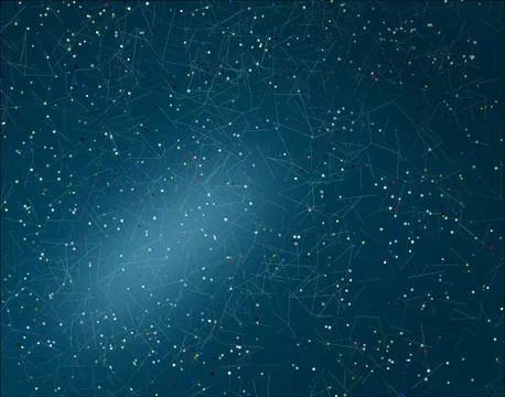 Abstract multi colored dotted lines blue background Stock Illustration