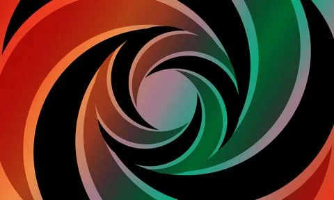 Abstract multi colored geometric spiral vortex background. Stock Illustration