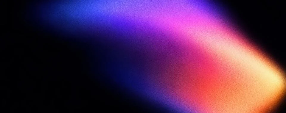 Abstract multi-colored light gradient on dark frosted glass background Ilustração Stock