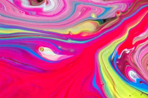 Abstract multi-colored paint background. Acrylic texture with marble pattern. Foto stock