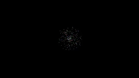 Abstract Multi Colored Particle Sphere on Black Background Stock Footage 340341209