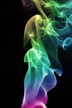 Abstract multi colored smoke on a black background Foto stock
