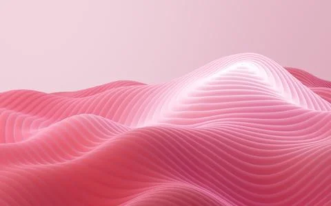 Abstract multi-layered curved background, 3d rendering. Stockillustratie